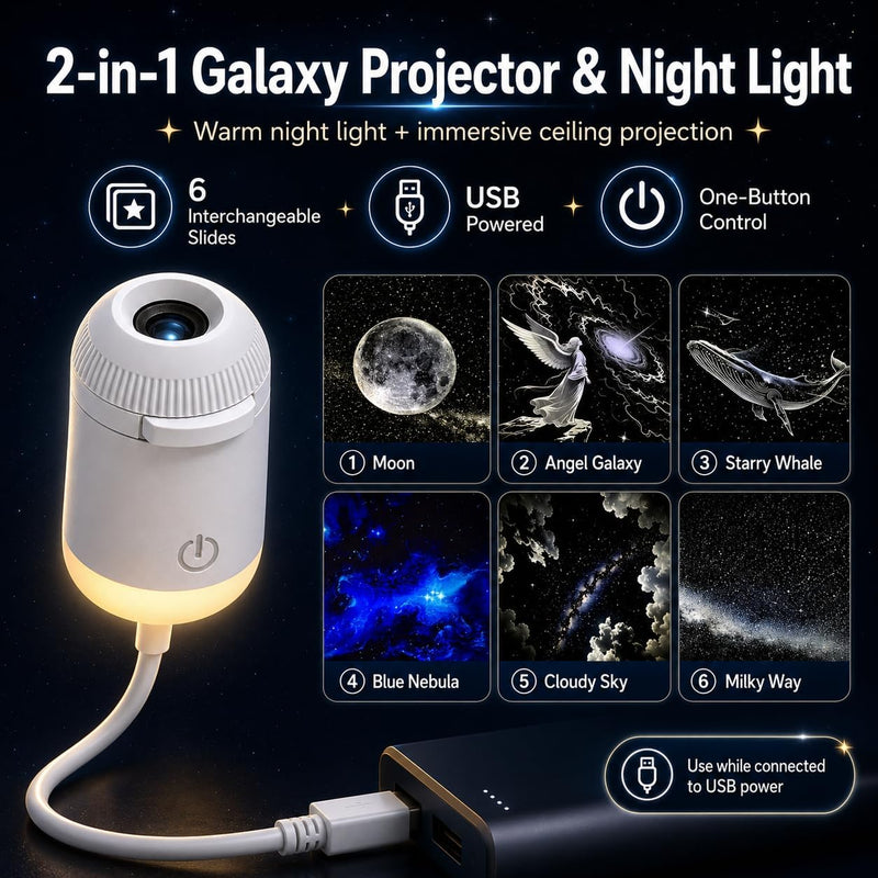 2-in-1 Galaxy Projector & Night Light | Fast FREE UAE Delivery in 1–3 Days